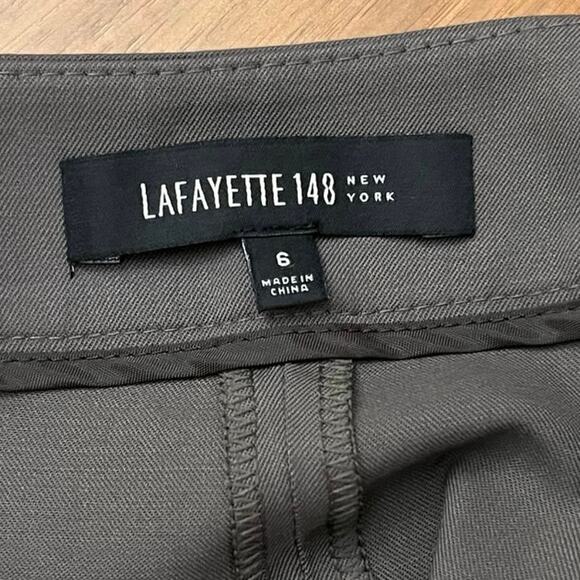 Lafayette 148 Pant Size 6 Wool Elastane Gray Taupe Stretch Career Trouser - Picture 4 of 10